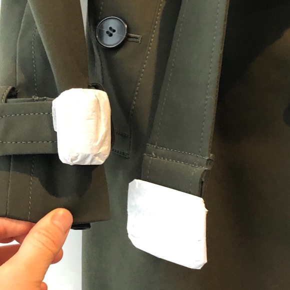 CLUB MONACO Matie Trench Coat Olive Green Classic XS 0 NWT NEW - Picture 6 of 7